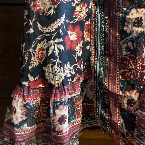 American Rag Cie Floral & Paisley Print Slip Dress - Ruffle Hem - Size M - Picture 3 of 10